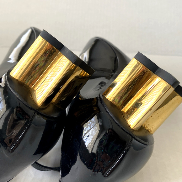 Louis Vuitton Night Bloom Pump Black Patent Leather Ankle Strap Flower Heel 38 - Picture 10 of 15